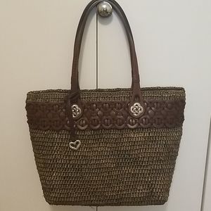 Brighton "Tarrah" brown straw tote handbag